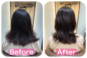 くせ毛を生かしパーマをかけたかのようなヘアスタイル に